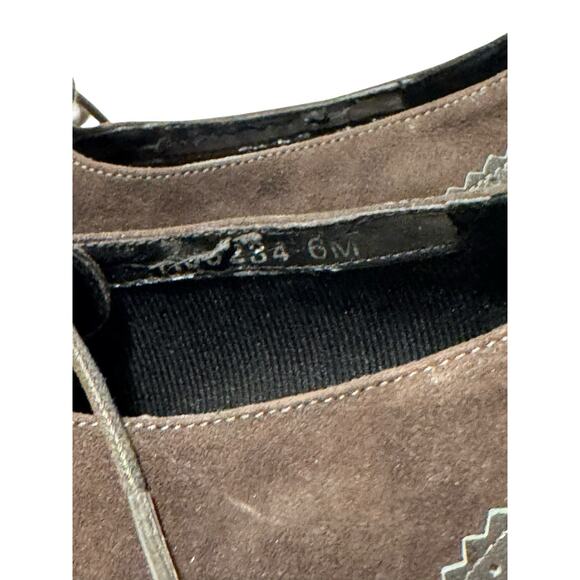 ros hommerson womens 6 wing tip heel lace up leather suede Academic Victorian - Picture 9 of 12